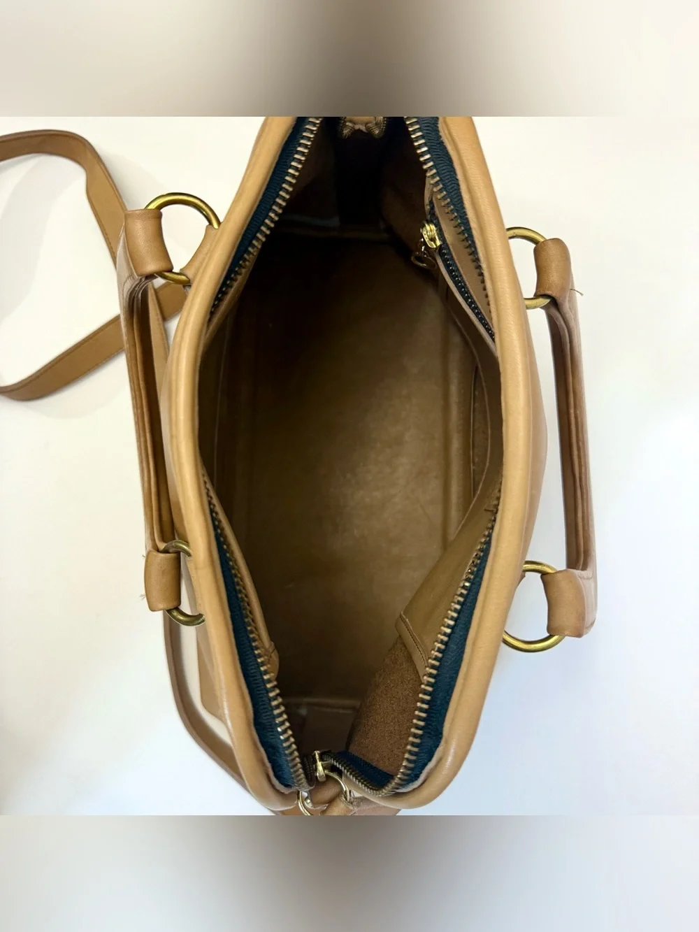 Vintage Coach Baxter Stone Light Tan Leather Satchel Doctor Bag Purse Crossbody
